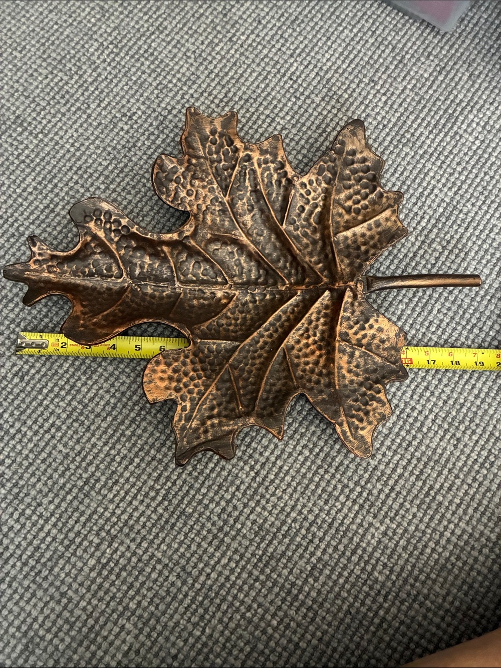 Vintage Maple Leaf Bronze Metal Dish
